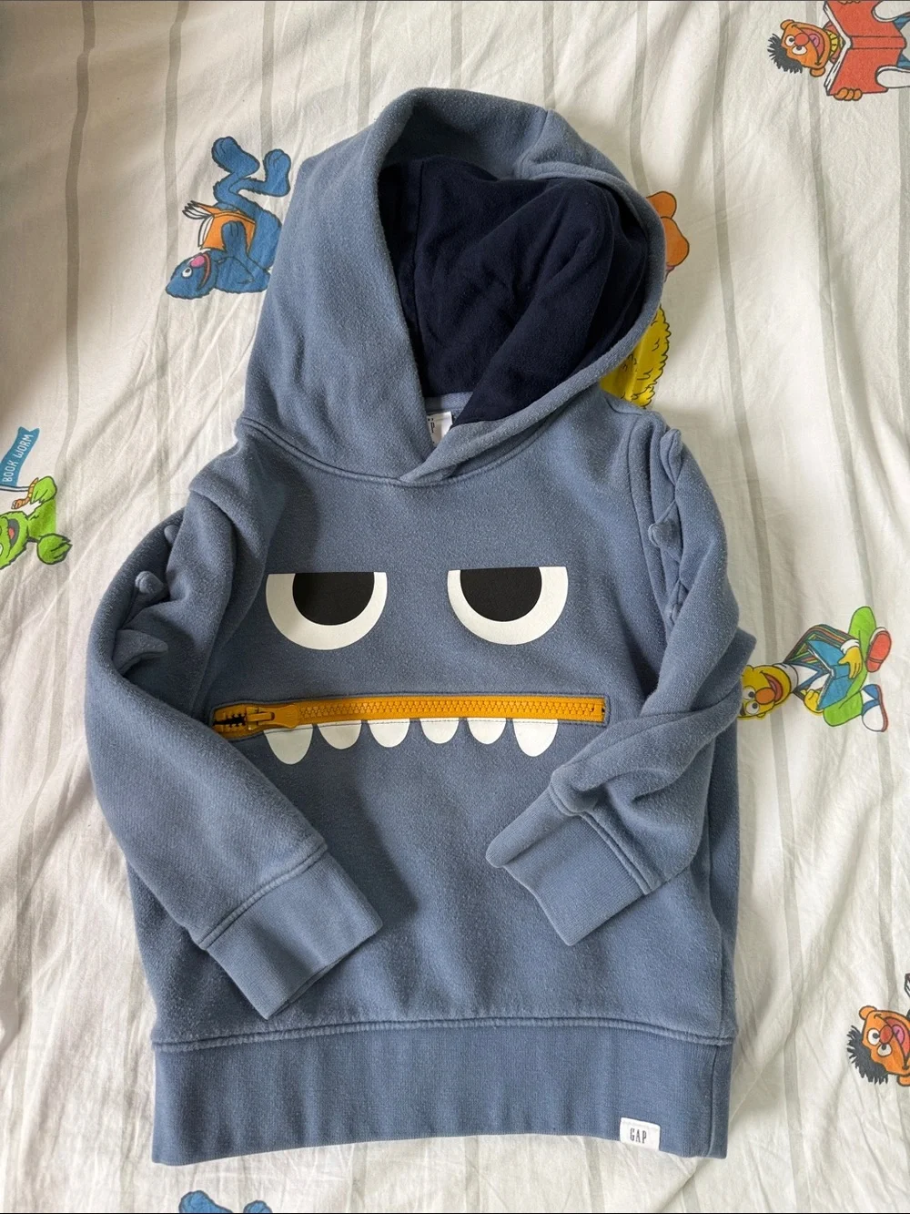 GAP Kids Blue Monster Zip-Hoodie 3T